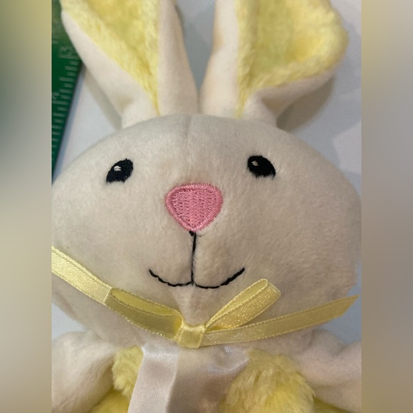 Rare Stephan Baby Lovey Bunny Rabbit Security Blanket Yellow White plush Blankie - Picture 5 of 11